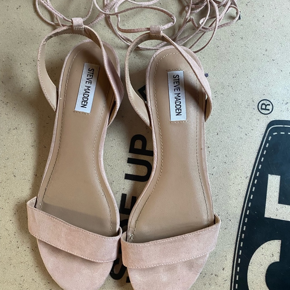 Steve Madden blush pink wrap ankle sandals